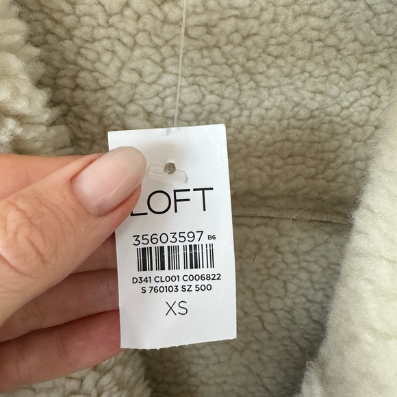 NWT Loft Faux Suede Sherpa Aviator Bomber Jacket - Picture 6 of 12